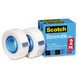 Scotch® Removable Tape, 1" Core, 0.75" X 36 Yds, Transparent, 2-pack freeshipping - TVN Wholesale 