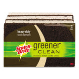Scotch-Brite® Greener Clean Heavy-duty Scrub Sponge, 4.5 X 2.7, 0.6" Thick, Light Brown, 3-pack freeshipping - TVN Wholesale 