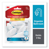 Command™ Medium Bath Hooks Value Pack, Plastic, White, 3 Lb Capacity, 6 Hooks And 6 Strips freeshipping - TVN Wholesale 