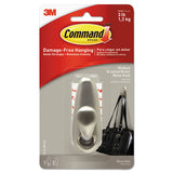 Command™ Adhesive Mount Metal Hook, Medium, Brushed Nickel Finish, 1 Hook And 2 Strips-pack freeshipping - TVN Wholesale 