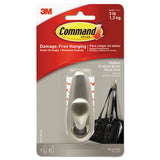 Command™ Adhesive Mount Metal Hook, Large, Brushed Nickel Finish, 2 Hooks And 4 Strips-pack freeshipping - TVN Wholesale 