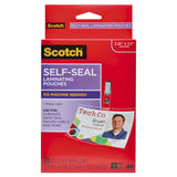 Scotch™ Self-sealing Laminating Pouches, 9.5 Mil, 3.88" X 2.44", Gloss Clear, 25-pack freeshipping - TVN Wholesale 