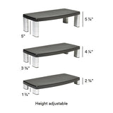 3M™ Extra-wide Adjustable Monitor Stand, 20" X 12" X 1" To 5.78", Silver-black, Supports 40 Lbs freeshipping - TVN Wholesale 