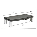 3M™ Extra-wide Adjustable Monitor Stand, 20" X 12" X 1" To 5.78", Silver-black, Supports 40 Lbs freeshipping - TVN Wholesale 