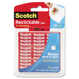 Scotch® Restickable Mounting Tabs, Removable, Holds Up To 1 Lb, 1 X 3, Clear, 6-pack freeshipping - TVN Wholesale 