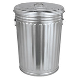 Pre-galvanized Trash Can With Lid, Round, Steel, 20 Gal, Gray