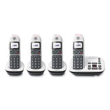 Motorola® Cd5014 Digital Cordless Telephone With Answering Machine, Base And 4 Handsets, White-black freeshipping - TVN Wholesale 