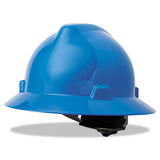 MSA V-gard Full-brim Hard Hats, Ratchet Suspension, Size 6 1-2 - 8, Blue freeshipping - TVN Wholesale 