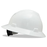 V-gard Full-brim Hard Hats, Ratchet Suspension, Size 6 1-2 - 8, White