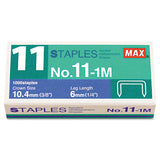 MAX No. 11 Mini Staples, 0.25" Leg, 0.38" Crown, Steel, 1,000-box freeshipping - TVN Wholesale 