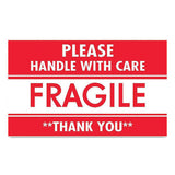 Tape Logic® Pre-printed Message Labels, Fragile-please Handle With Care-thank You, 3 X 5, Red-white, 500-roll freeshipping - TVN Wholesale 