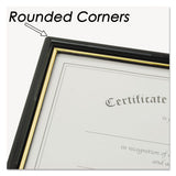 NuDell™ Ez Mount Document Frame With Trim Accent And Plastic Face, Plastic, 8.5 X 11 Insert, Black-gold, 18-carton freeshipping - TVN Wholesale 