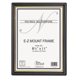 NuDell™ Ez Mount Document Frame With Trim Accent And Plastic Face, Plastic, 8.5 X 11 Insert, Black-gold, 18-carton freeshipping - TVN Wholesale 