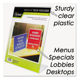 NuDell™ Clear Plastic Sign Holder, Stand-up, Slanted, 8 1-2 X 11 freeshipping - TVN Wholesale 