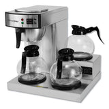 Coffee Pro Three-burner Low Profile Institutional Coffee Maker, Stainless Steel, 36 Cups freeshipping - TVN Wholesale 