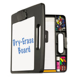 Officemate Portable Dry Erase Clipboard Case, 4 Compartments, 1-2" Capacity, Charcoal freeshipping - TVN Wholesale 