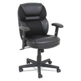 OIF Leather-mesh Mid-back Chair, Supports Up To 250 Lb, 18.39" To 22.05" Seat Height, Black freeshipping - TVN Wholesale 