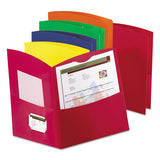 Contour Twin-pocket Recycled Paper Folders, 100-sheet Capacity, 11 X 8.5, Assorted Colors, 25-box