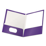 Oxford™ High Gloss Laminated Paperboard Folder, 100-sheet Capacity, 11 X 8.5, Purple, 25-box freeshipping - TVN Wholesale 