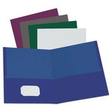 Linen Finish Twin Pocket Folders, 100-sheet Capacity, 11 X 8.5, White, 25-box