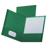 Oxford™ Linen Finish Twin Pocket Folders, 100-sheet Capacity, 11 X 8.5, Hunter Green, 25-box freeshipping - TVN Wholesale 