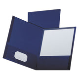 Oxford™ Linen Finish Twin Pocket Folders, 100-sheet Capacity, 11 X 8.5, Navy, 25-box freeshipping - TVN Wholesale 