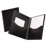 Oxford™ Poly Double Stuff Gusseted 2-pocket Folder, 200-sheet Capacity, 11 X 8.5, Black freeshipping - TVN Wholesale 