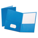 Oxford™ Twin-pocket Folder, Embossed Leather Grain Paper, 0.5" Capacity, 11 X 8.5, Light Blue, 25-box freeshipping - TVN Wholesale 