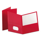 Oxford™ Twin-pocket Folder, Embossed Leather Grain Paper, 0.5" Capacity, 11 X 8.5, Red, 25-box freeshipping - TVN Wholesale 