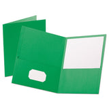 Oxford™ Leatherette Two Pocket Portfolio, 8.5 X 11, Green-green, 10-pack freeshipping - TVN Wholesale 