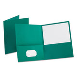 Oxford™ Leatherette Two Pocket Portfolio, 8.5 X 11, Teal-teal, 10-pack freeshipping - TVN Wholesale 