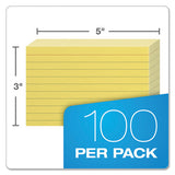 Oxford™ Ruled Index Cards, 3 X 5, Canary, 100-pack freeshipping - TVN Wholesale 