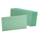 Ruled Index Cards, 3 X 5, Green, 100-pack