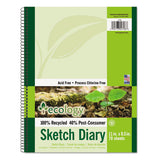 Pacon® Ecology Sketch Diary, 60 Lb Stock, Green Cover, 11 X 8.5, 70 Sheets freeshipping - TVN Wholesale 