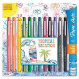 Paper Mate® Point Guard Flair Felt Tip Porous Point Pen, Stick, Medium 0.7 Mm, Assorted Tropical Vacation Ink And Barrel Colors, Dozen freeshipping - TVN Wholesale 
