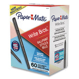 Paper Mate® Write Bros. Ballpoint Pen Value Pack, Stick, Medium 1 Mm, Black Ink, Black Barrel, 60-pack freeshipping - TVN Wholesale 