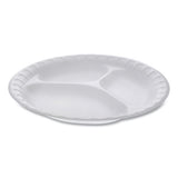 Pactiv Evergreen Unlaminated Foam Dinnerware, 3-compartment Plate, 9" Dia, White, 500-carton freeshipping - TVN Wholesale 