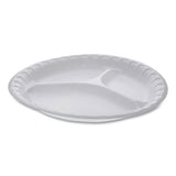 Pactiv Evergreen Unlaminated Foam Dinnerware, 3-compartment Plate, 10.25" Dia, White, 540-carton freeshipping - TVN Wholesale 