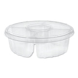 Pactiv Evergreen Dip Cup Platter, 4-compartment, 64 Oz, 10" Diameter, Clear, 100-carton freeshipping - TVN Wholesale 