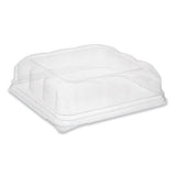 Recycled Plastic Square Dome Lid, 7.5 X 7.5 X 2.02, Clear, 195-carton