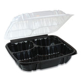 Pactiv Evergreen Earthchoice Dual Color Hinged-lid Takeout Container, 3-compartment, 34 Oz, 10.5 X 9.5 X 3, Black-clear, 132-carton freeshipping - TVN Wholesale 