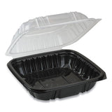 Pactiv Evergreen Earthchoice Dual Color Hinged-lid Takeout Container, 1-compartment, 38 Oz, 8.5 X 8.5 X 3, Black-clear, 150-carton freeshipping - TVN Wholesale 