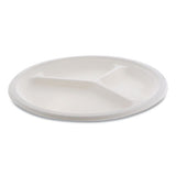 Pactiv Evergreen Earthchoice Compostable Fiber-blend Bagasse Dinnerware, 3-compartment Plate, 10" Dia, Natural, 500-carton freeshipping - TVN Wholesale 
