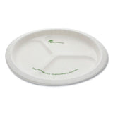 Earthchoice Pressware Compostable Dinnerware, 3-compartment Plate, 10