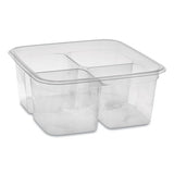 Earthchoice Pet Container Bases, 4-compartment, 32 Oz, 6.13 X 6.13 X 2.61, Clear, 360-carton