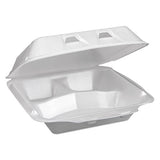 Foam Hinged Lid Containers, Sandwich, 5.75 X 5.75 X 3.25, White, 504-carton