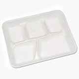 Lightweight Foam School Trays, 5-compartment, 8.25 X 10.25 X 1, Black, 500-carton