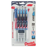 Pentel® Energel Rtx Gel Pen, Retractable, Medium 0.7 Mm, Black Ink, Red-white-blue Barrel, 5-pack freeshipping - TVN Wholesale 