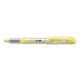 24-7 Highlighters, Bright Yellow Ink, Chisel Tip, Bright Yellow-silver-clear Barrel, Dozen