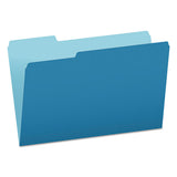 Colored File Folders, 1-3-cut Tabs, Legal Size, Blue-light Blue, 100-box